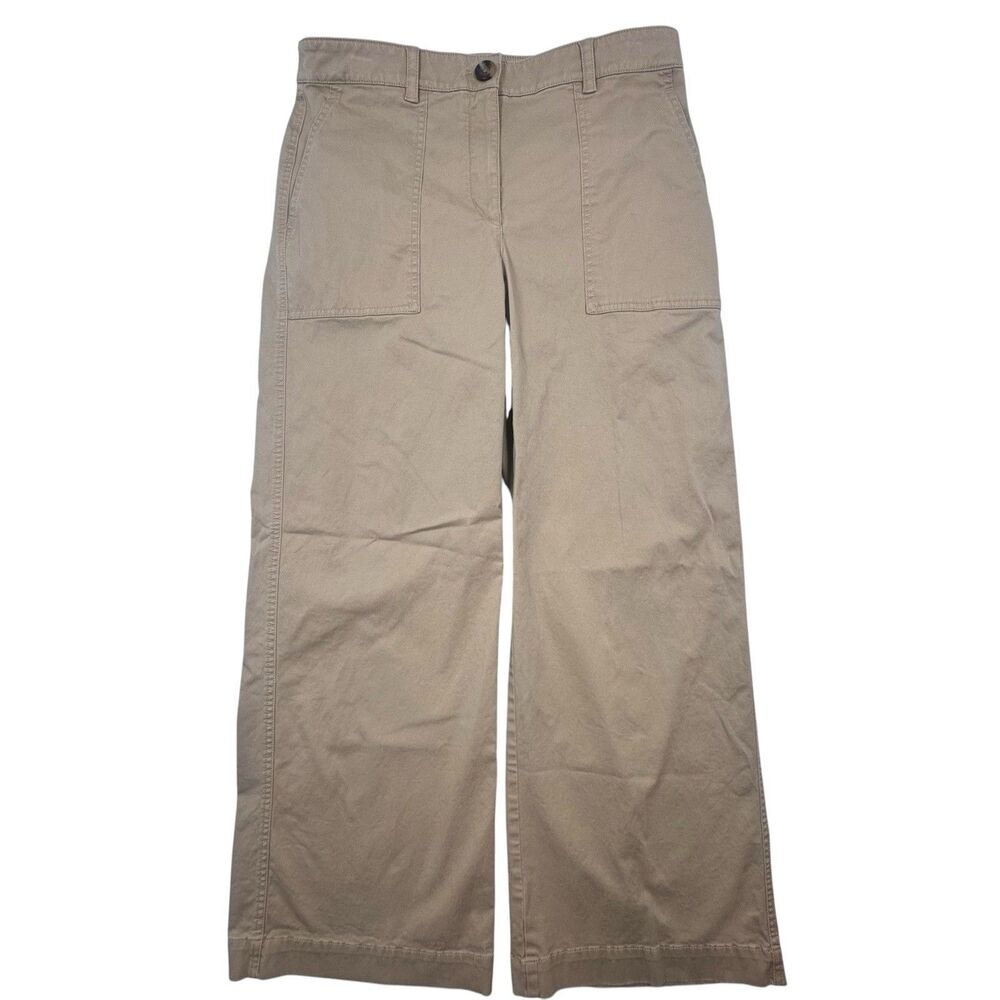 Ann Taylor Weekend Wide Leg Big Front Pocket Tan Pants Size 6